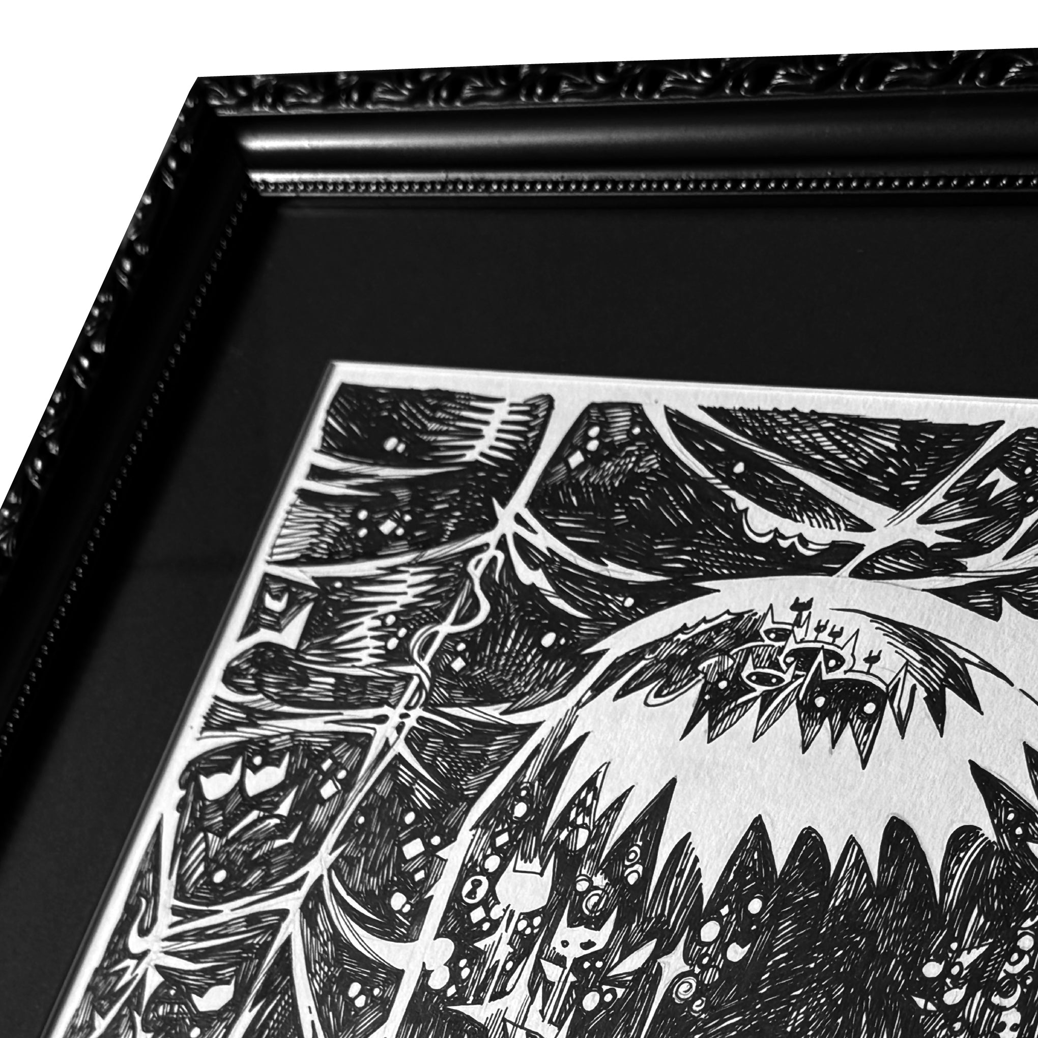 Kitty Whispers 18x22 Emily the Strange Original Ink Drawing