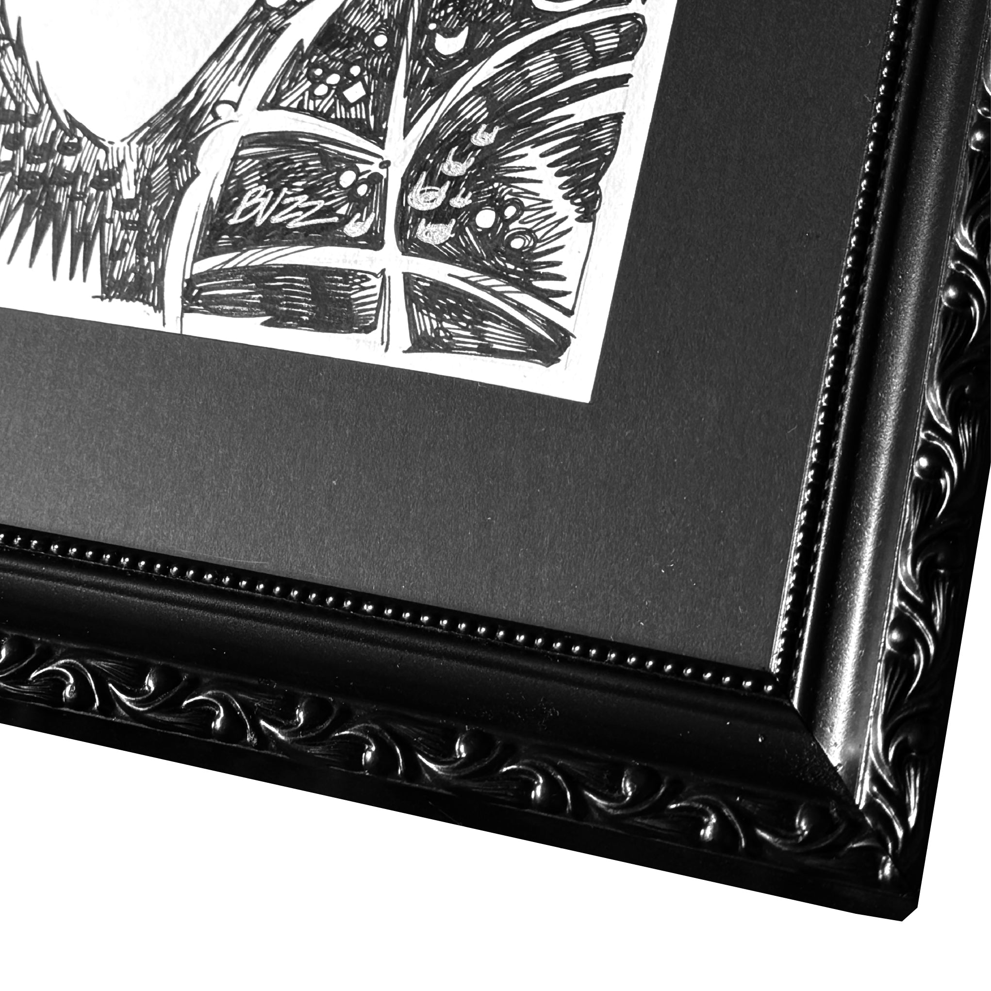 Kitty Whispers 18x22 Emily the Strange Original Ink Drawing