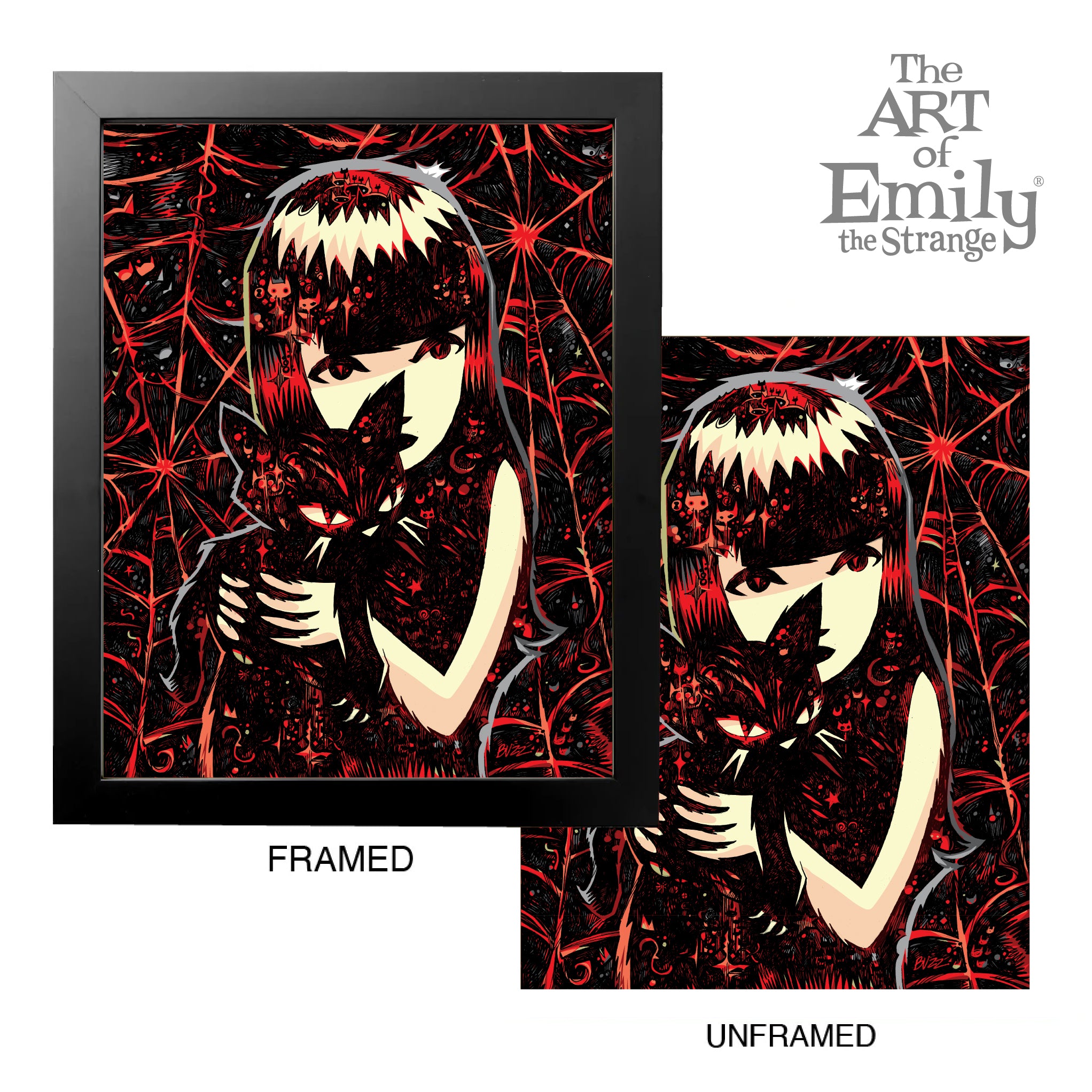 Kitty Whispers Emily The Strange Art Print Framed or Unframed