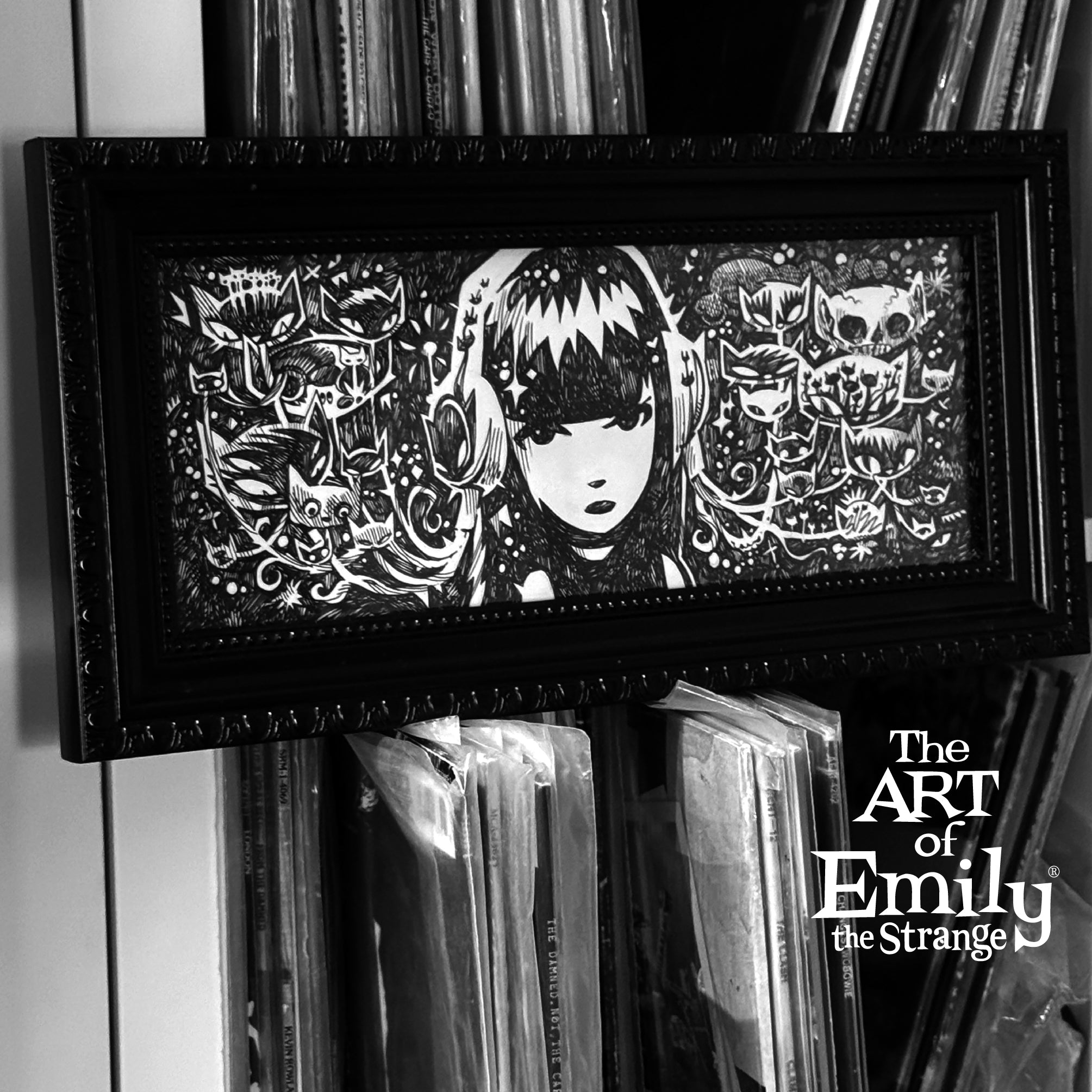 TUNE IN Emily the Strange Original Ink Drawing