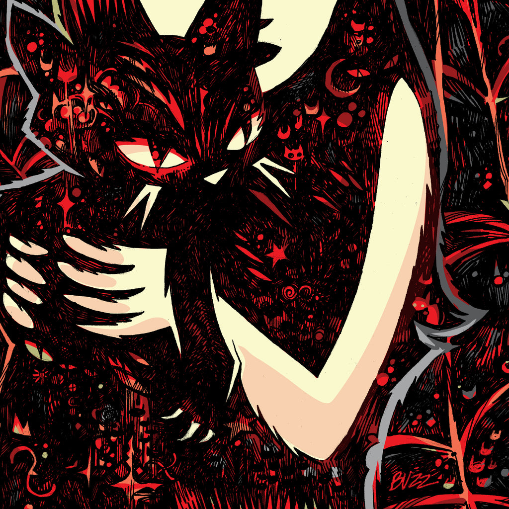 Kitty Whispers Emily The Strange Art Print Framed or Unframed