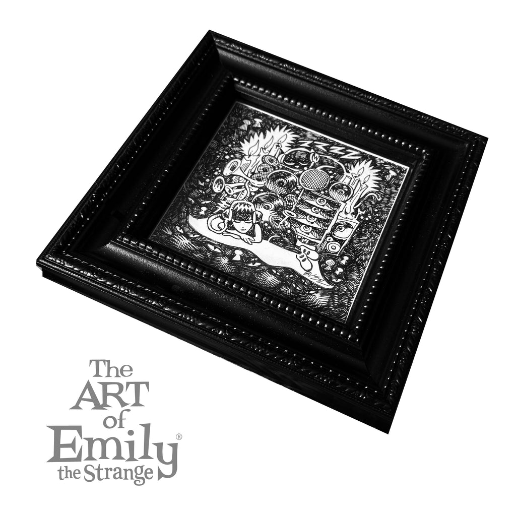 TUNE OUT Emily the Strange Original Ink Drawing