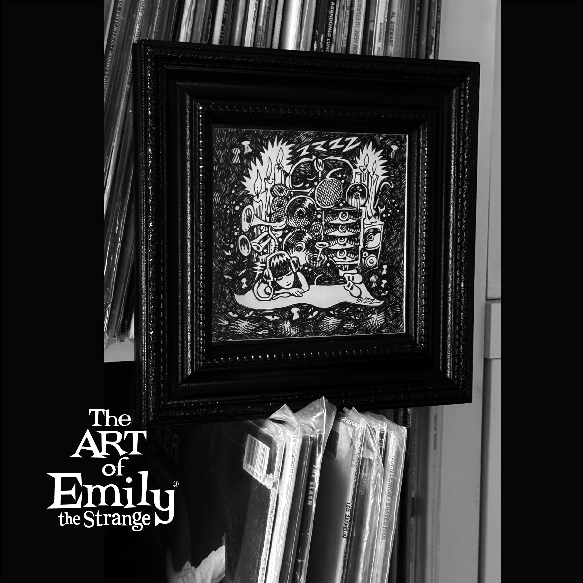 Tune Out Original Ink Drawing – The Art of Emily the Strange