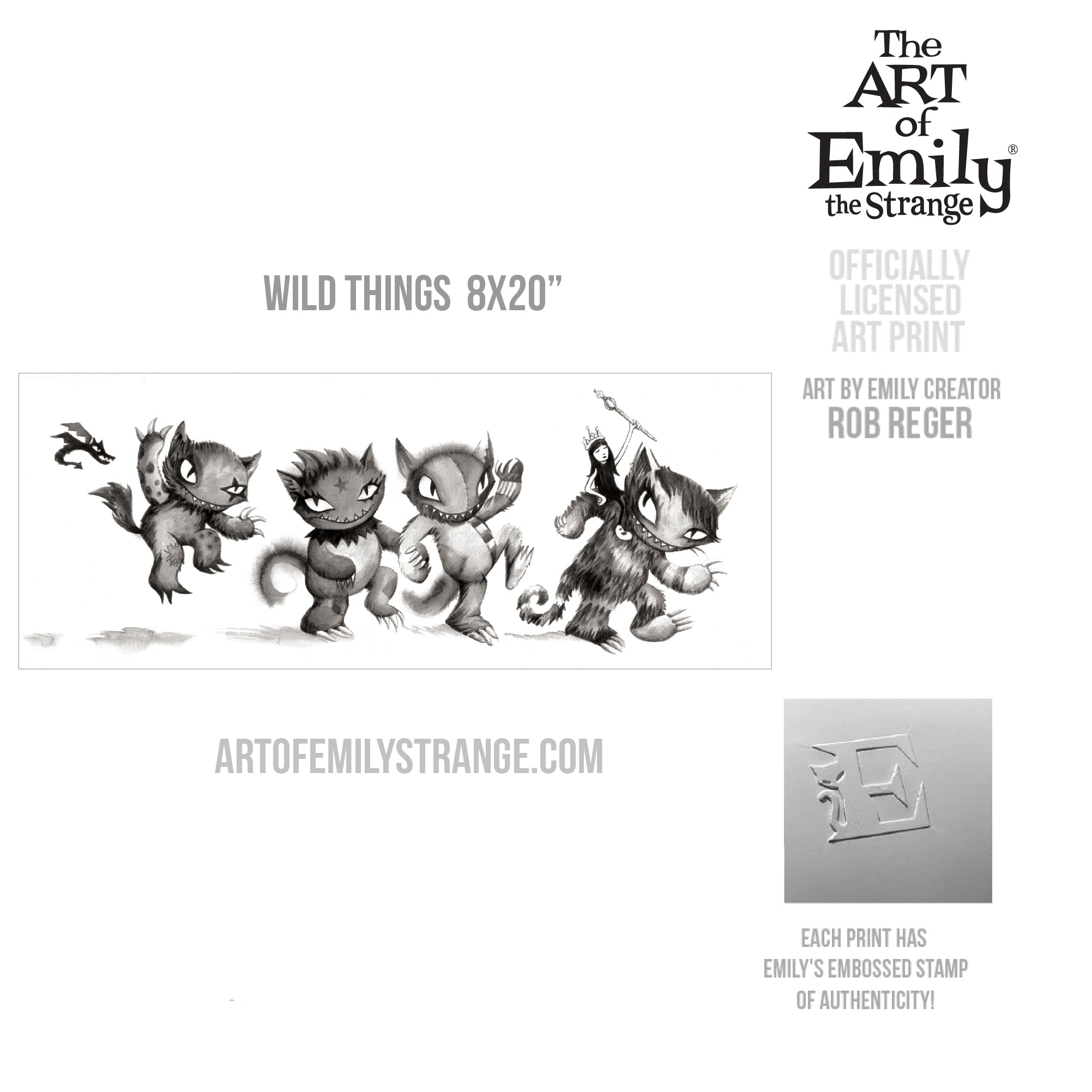 Wild Things Emily the Strange 8x20 Art Print