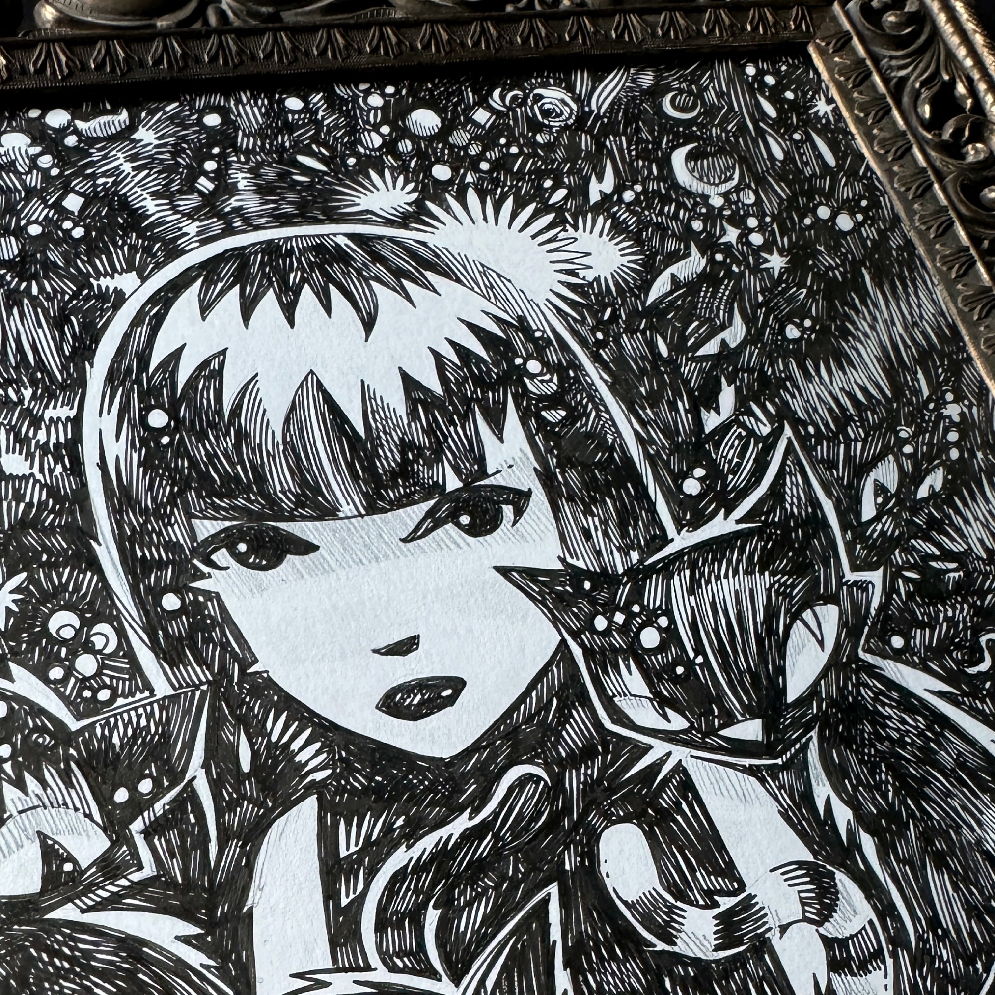 All In The Family Emily the Strange Original Ink Drawing