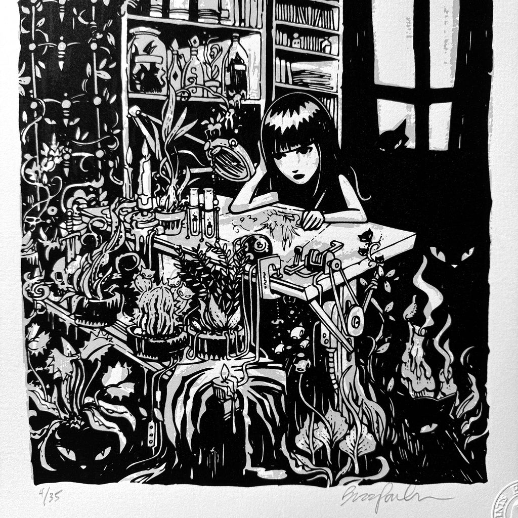 Garden Study 2006 Germany Book Tour Emily the Strange RARE Art Print