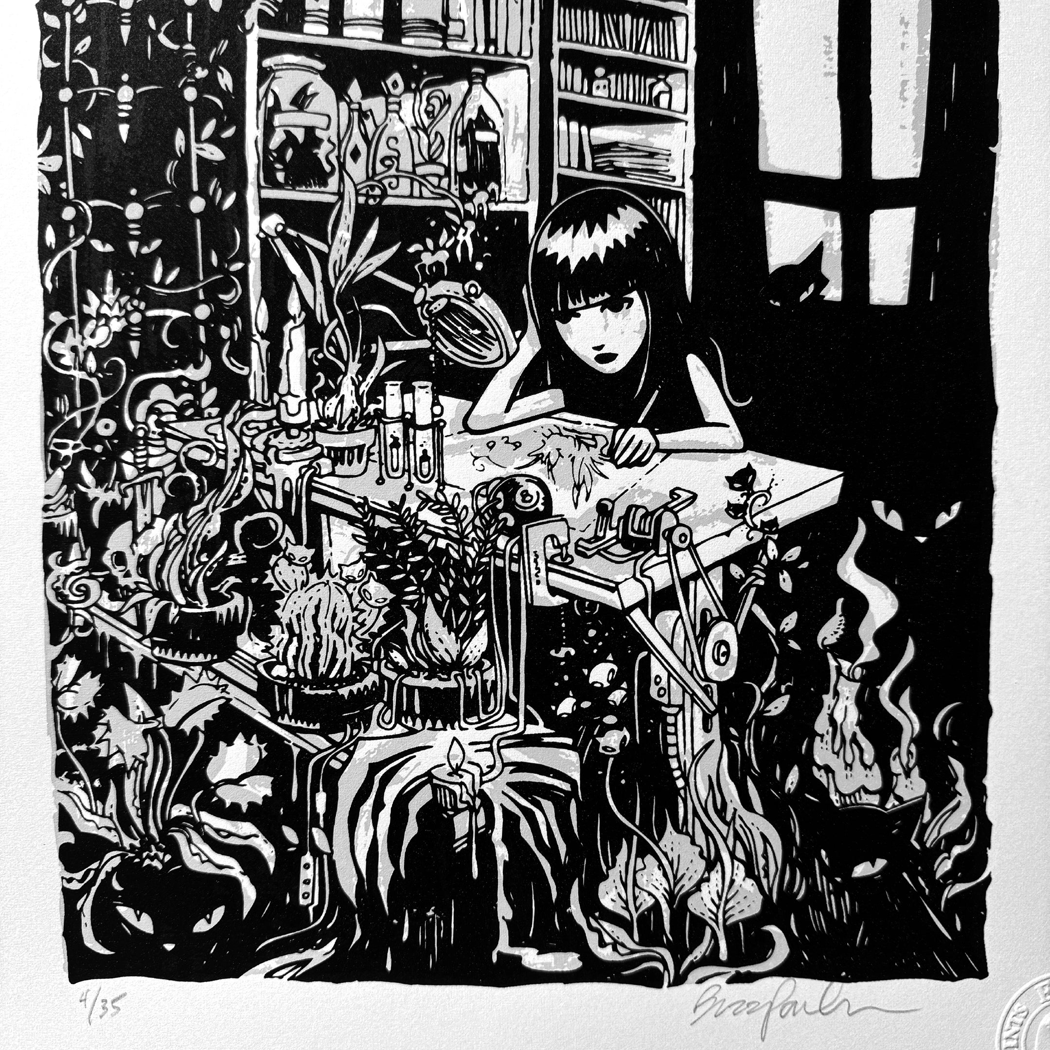 Garden Study 2006 Germany Book Tour Emily the Strange RARE Art Print