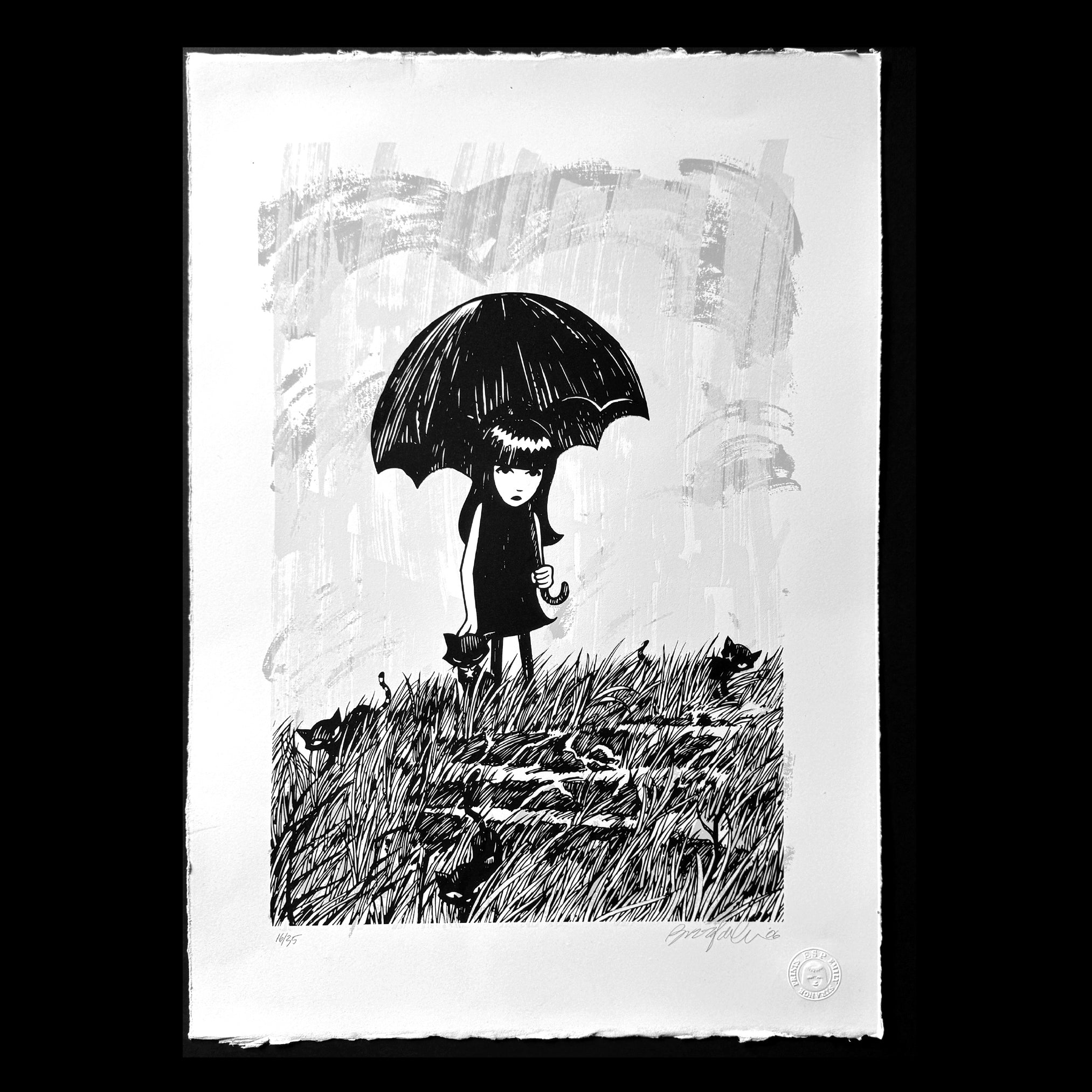 Have A Grey Day 13th Anniversary Serigraph Emily the Strange RARE Art Print