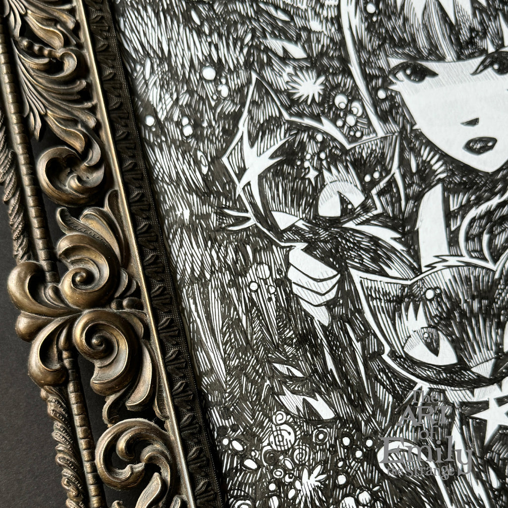 All In The Family Emily the Strange Original Ink Drawing