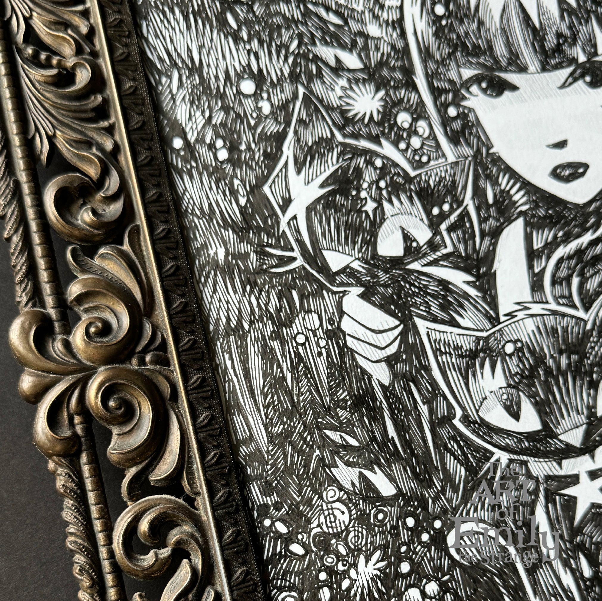 All In The Family Emily the Strange Original Ink Drawing