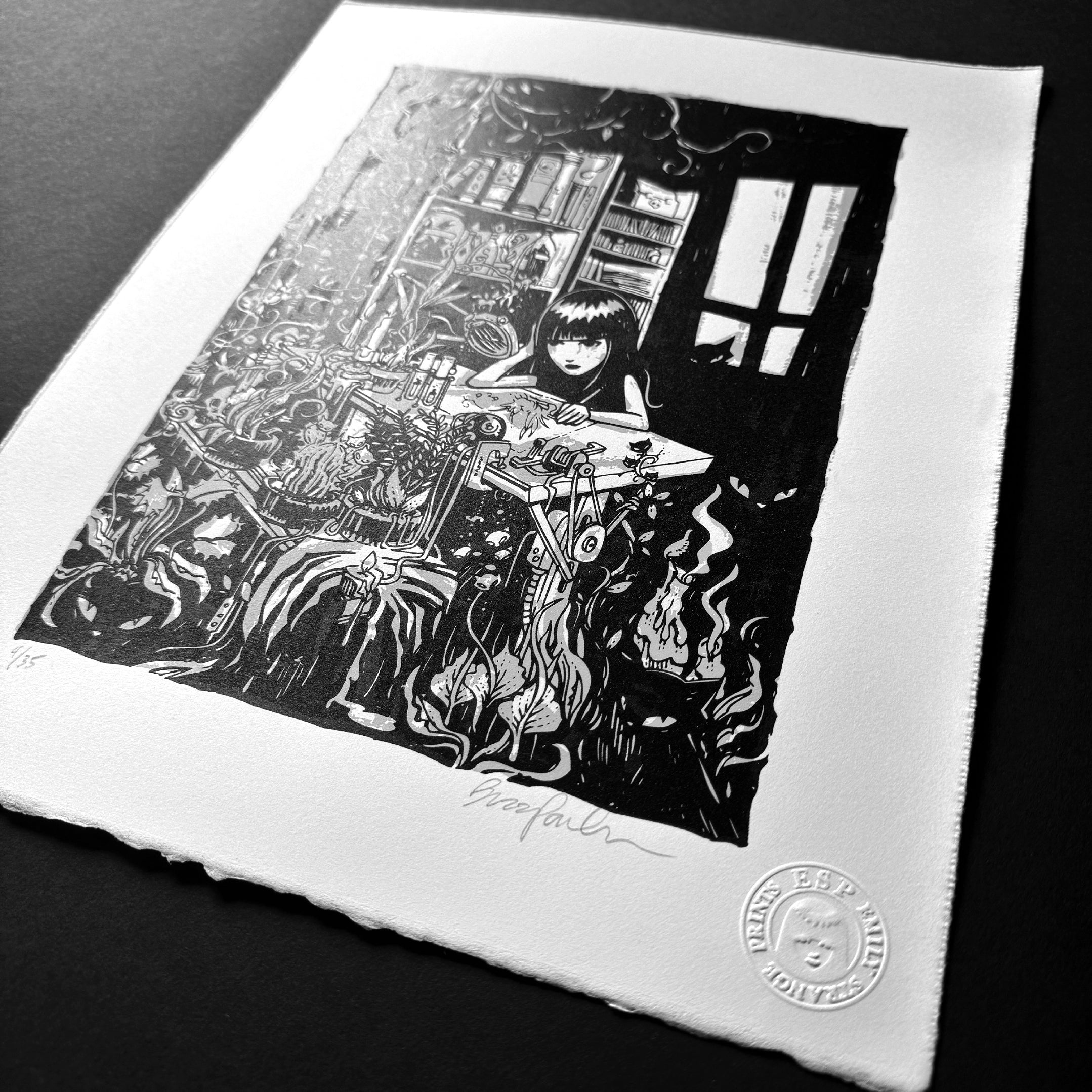 Garden Study 2006 Germany Book Tour Emily the Strange RARE Art Print