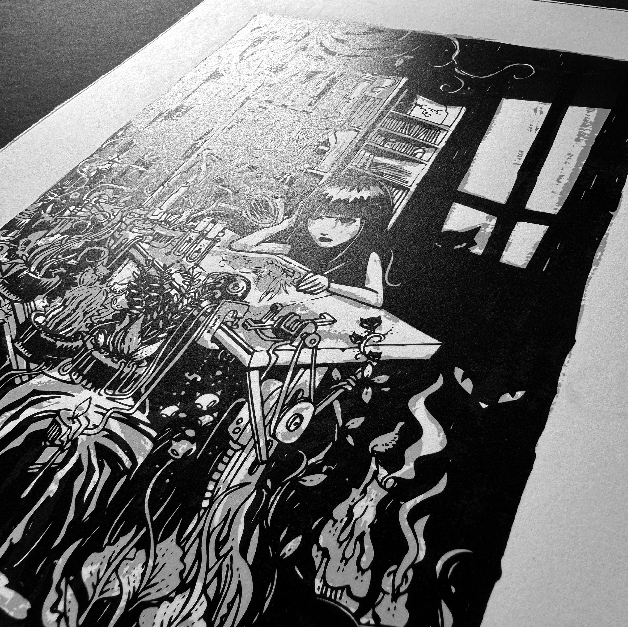 Garden Study 2006 Germany Book Tour Emily the Strange RARE Art Print