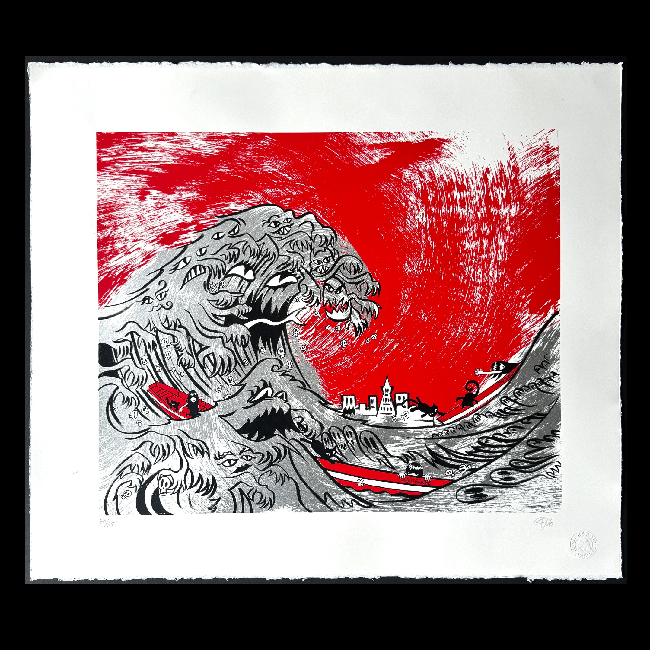 The Wave 13th Anniversary Serigraph Emily the Strange RARE Art Print
