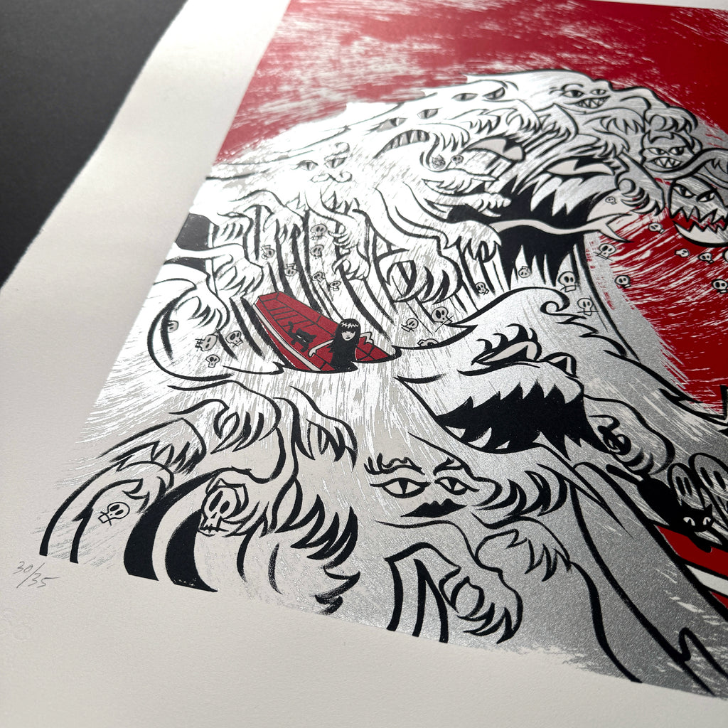 The Wave 13th Anniversary Serigraph Emily the Strange RARE Art Print