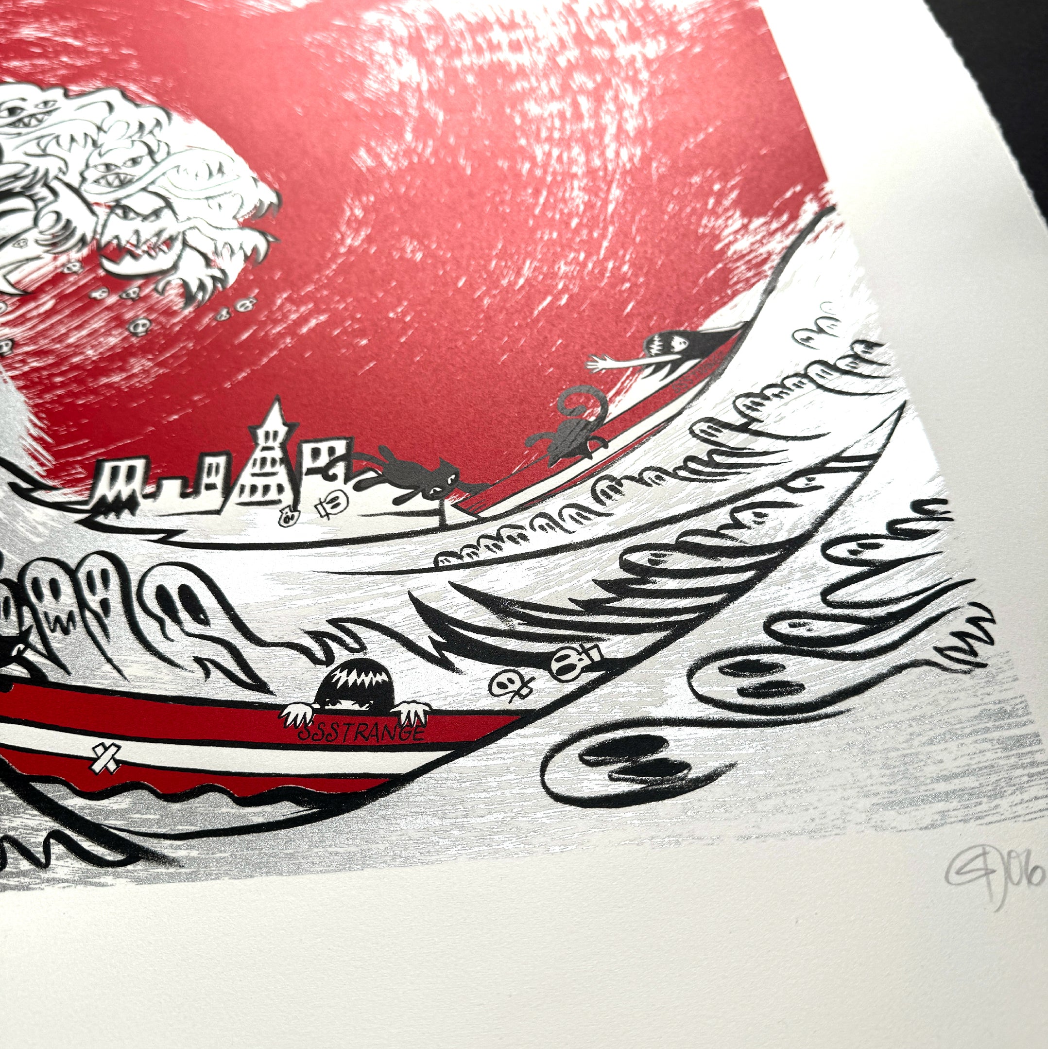 The Wave 13th Anniversary Serigraph Emily the Strange RARE Art Print