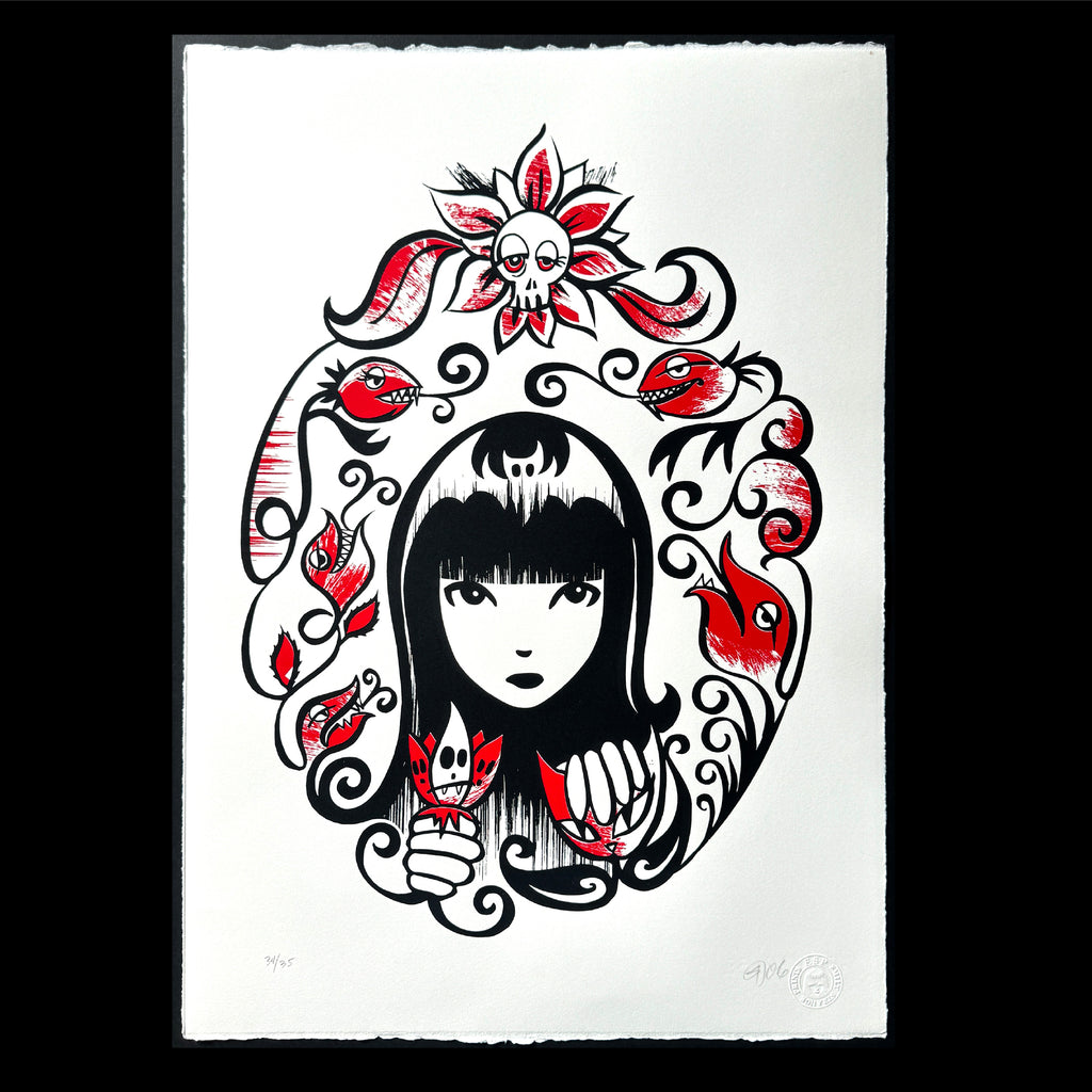 Secret Garden 13th Anniversary Serigraph Emily the Strange RARE Art Print