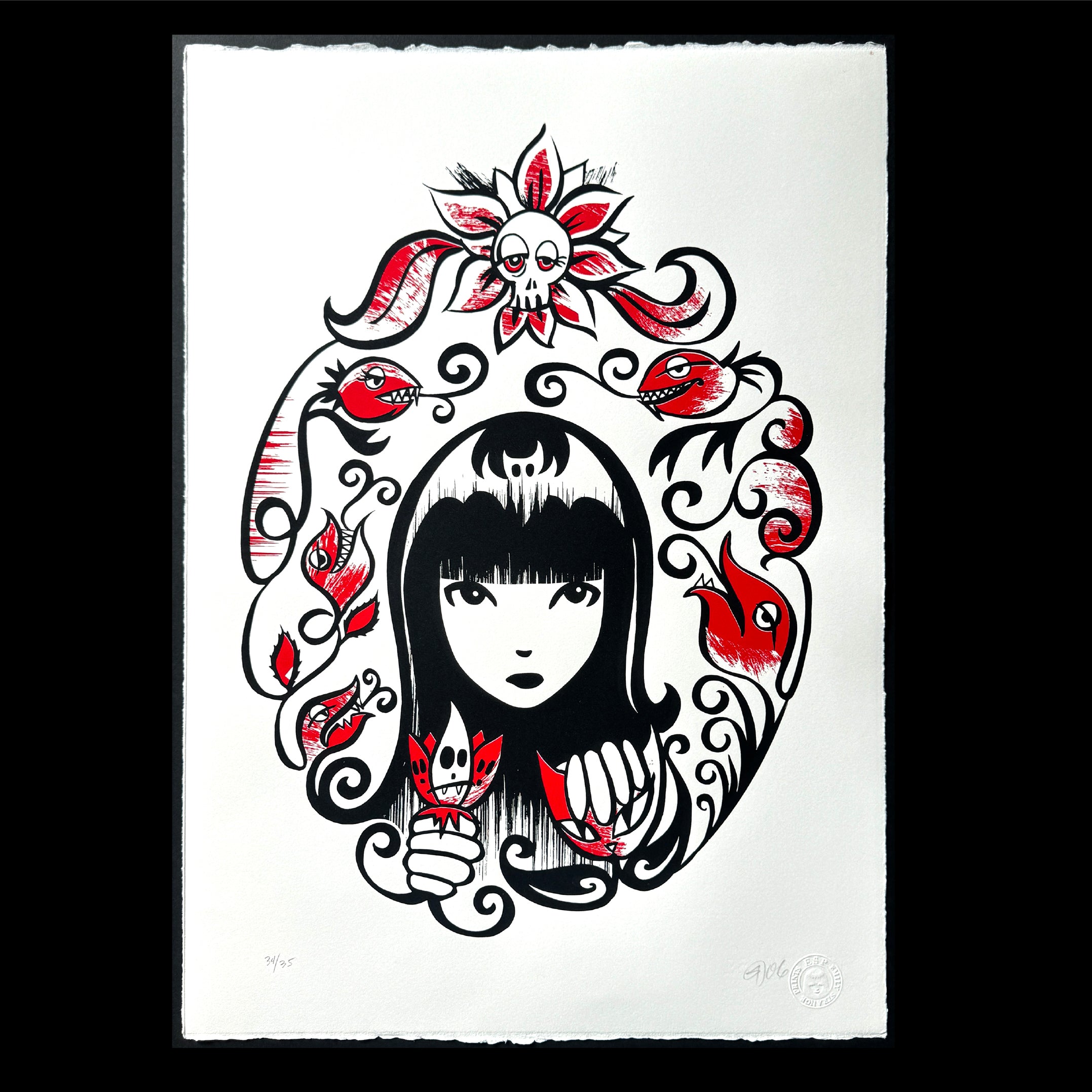 Secret Garden 13th Anniversary Serigraph Emily the Strange RARE Art Print