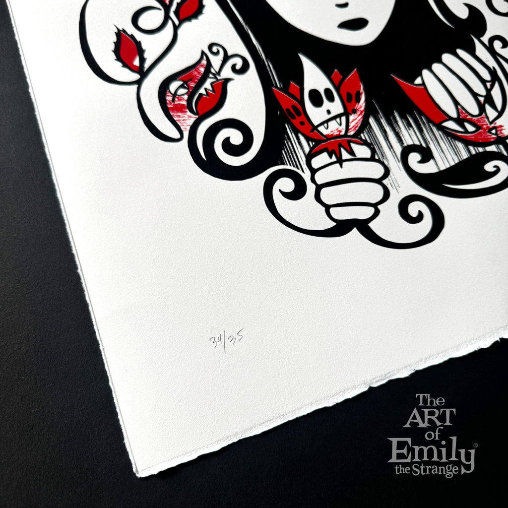 Secret Garden 13th Anniversary Serigraph Emily the Strange RARE Art Print