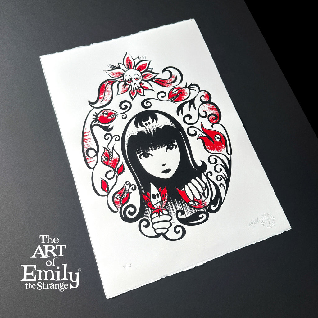 Secret Garden 13th Anniversary Serigraph Emily the Strange RARE Art Print