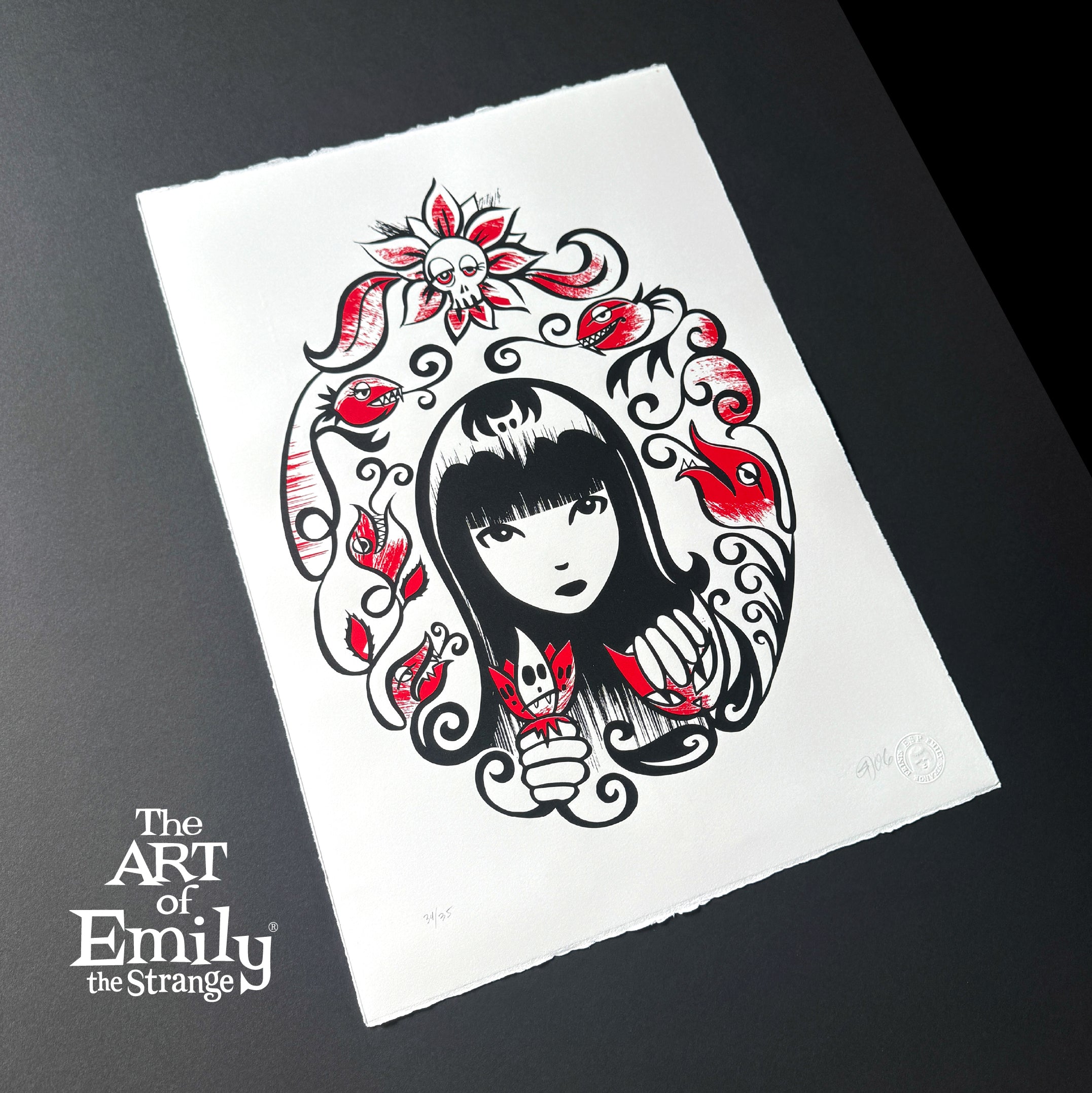 Secret Garden 13th Anniversary Serigraph Emily the Strange RARE Art Print