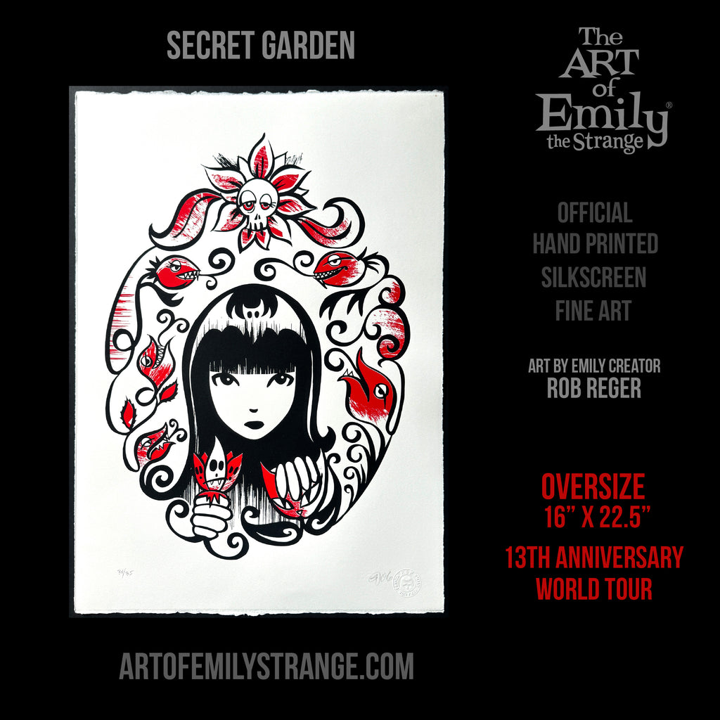 Secret Garden 13th Anniversary Serigraph Emily the Strange RARE Art Print