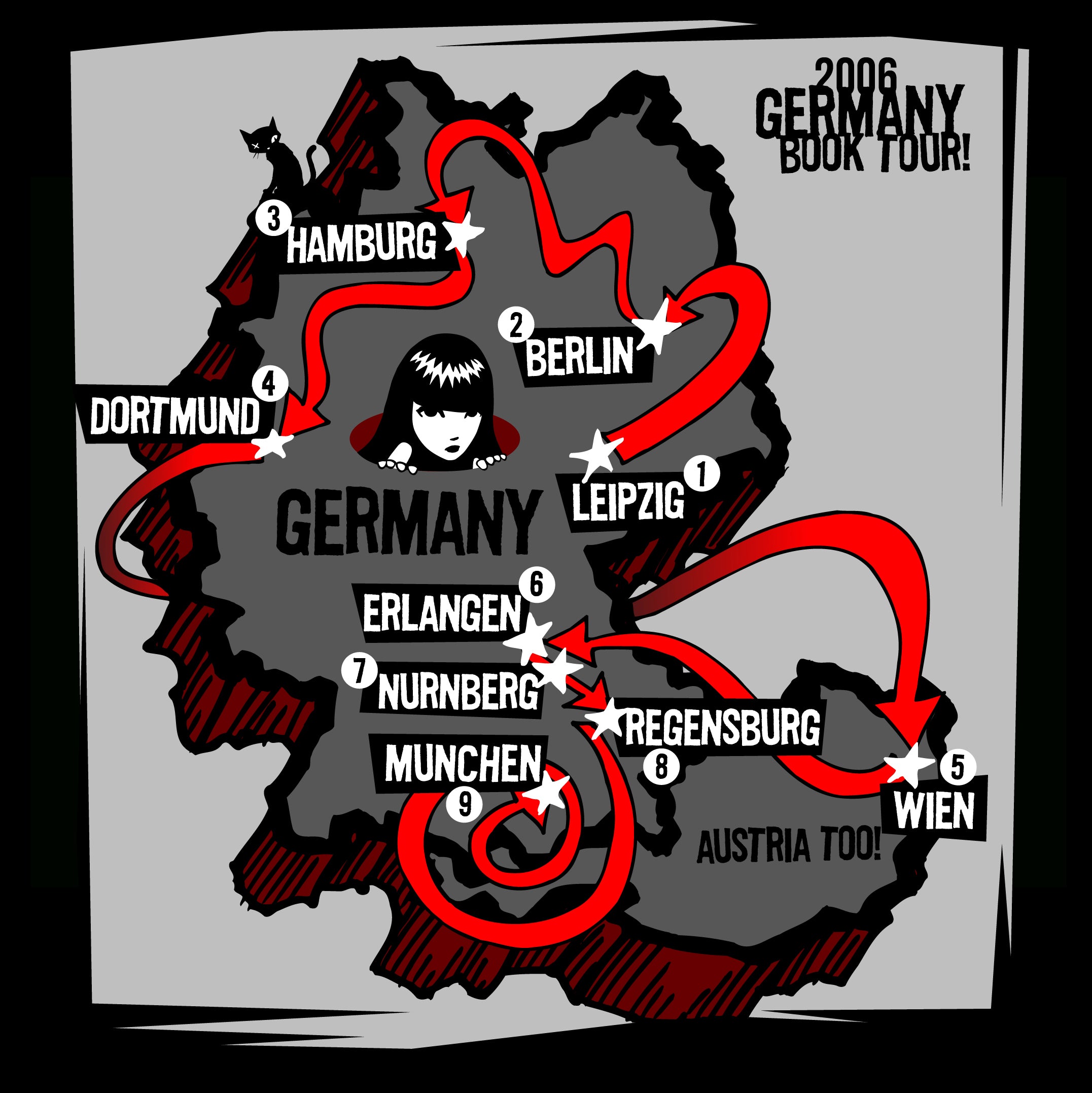 Garden Study 2006 Germany Book Tour Emily the Strange RARE Art Print