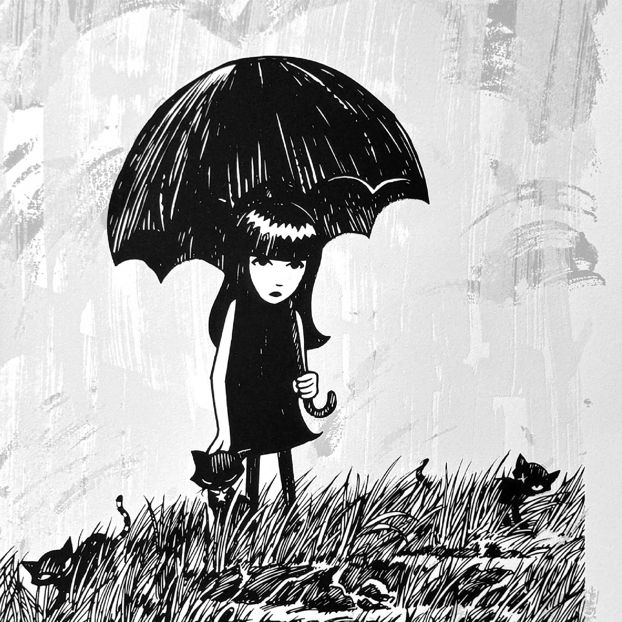 Have A Grey Day 13th Anniversary Serigraph Emily the Strange RARE Art Print