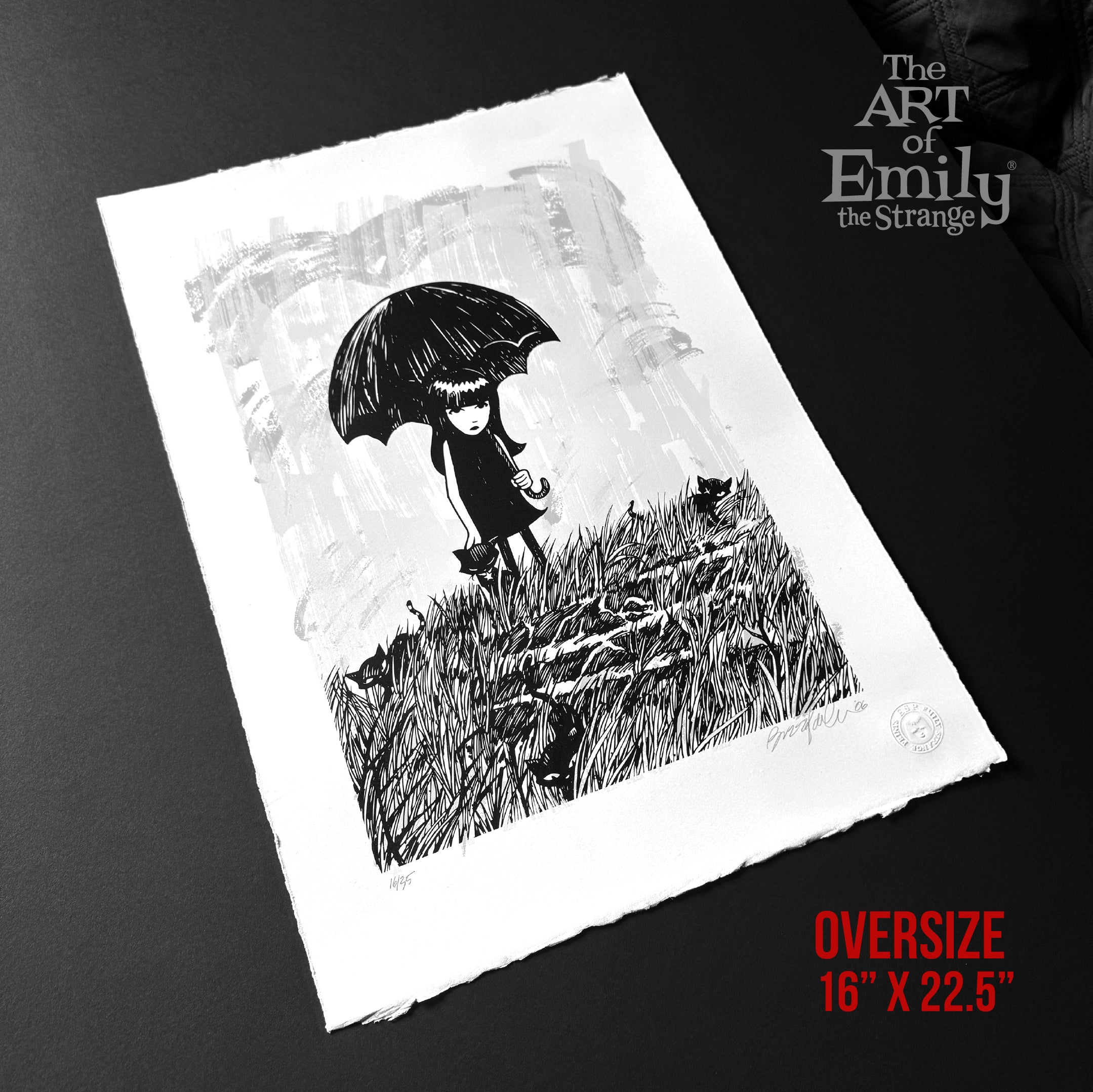 Have A Grey Day 13th Anniversary Serigraph Emily the Strange RARE Art Print