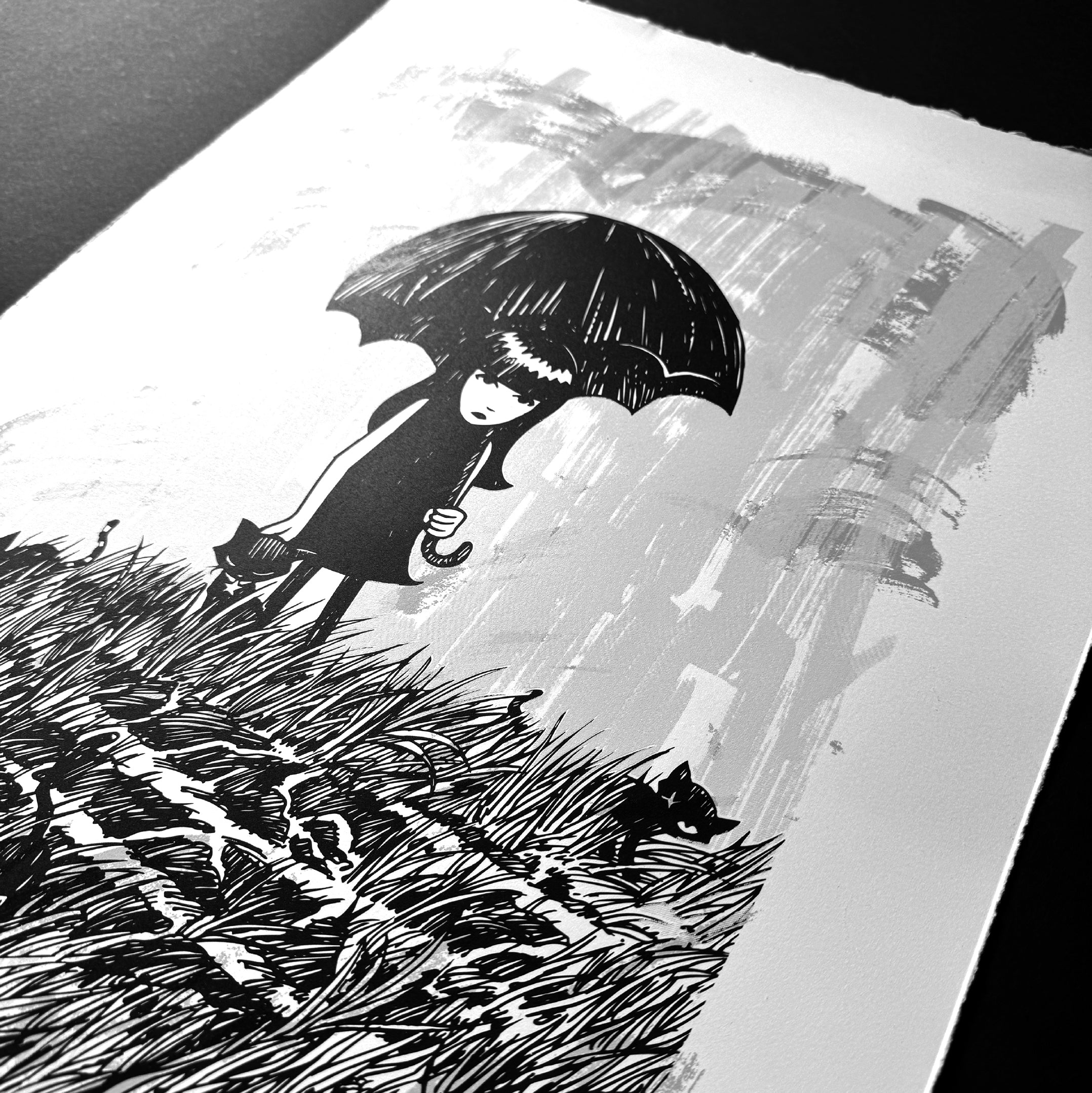 Have A Grey Day 13th Anniversary Serigraph Emily the Strange RARE Art Print
