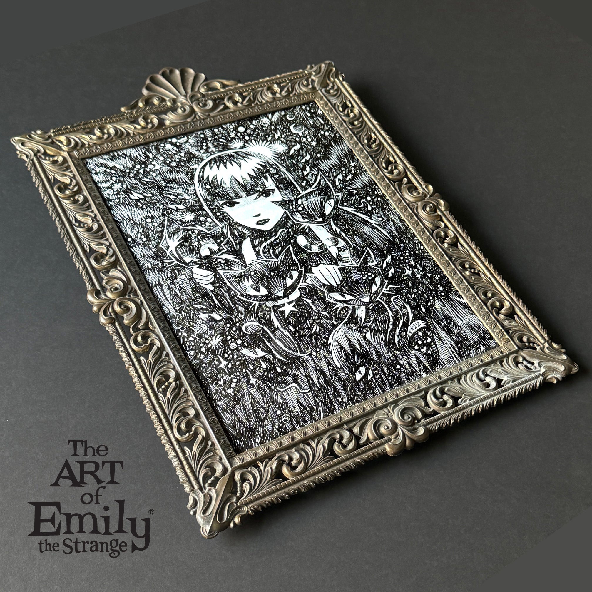 All In The Family Emily the Strange Original Ink Drawing