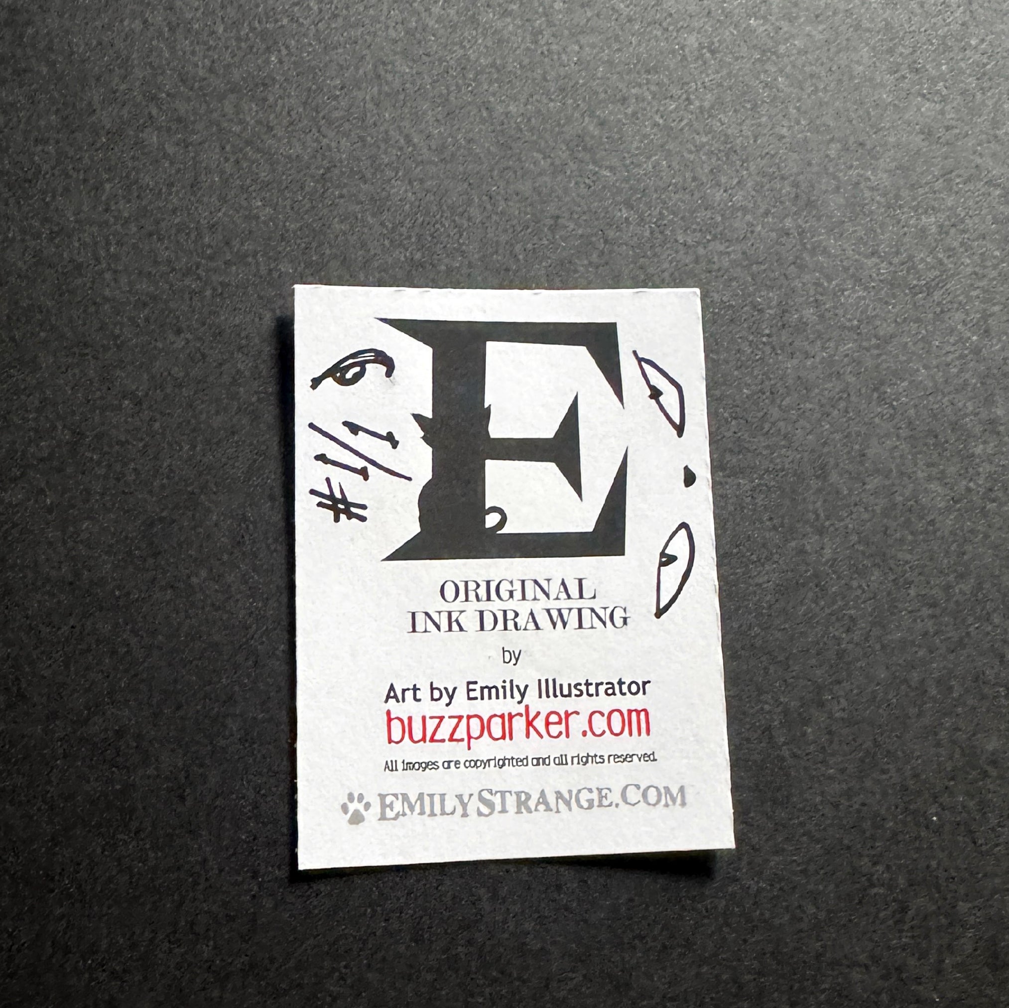 Cat Crew Emily the Strange Original Ink Drawing