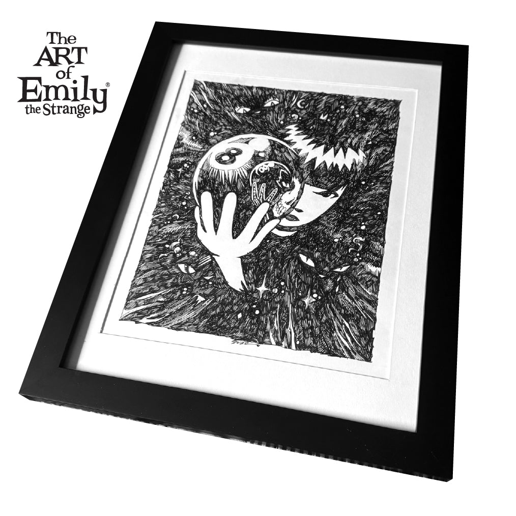 kNOw Future 8x10 Emily the Strange Original Ink Drawing