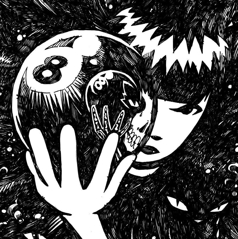 kNOw Future 8x10 Emily the Strange Original Ink Drawing