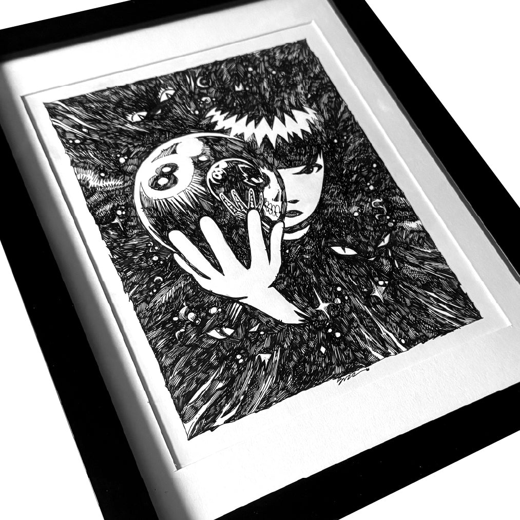 kNOw Future 8x10 Emily the Strange Original Ink Drawing