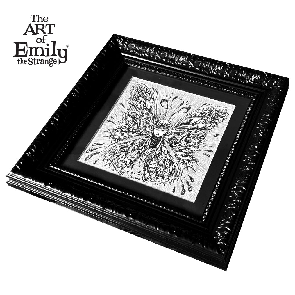 Strangerfly 8x8 Emily the Strange Original Ink Drawing