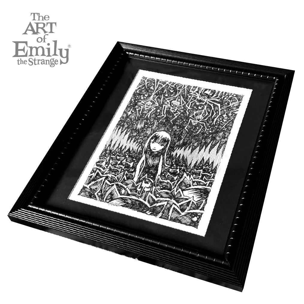 Spiderlandia 8x11 Emily the Strange Original Ink Drawing