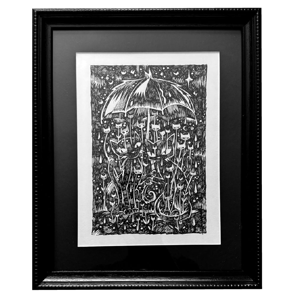 Nowhere To Hide 7x10 Emily the Strange Original Ink Drawing