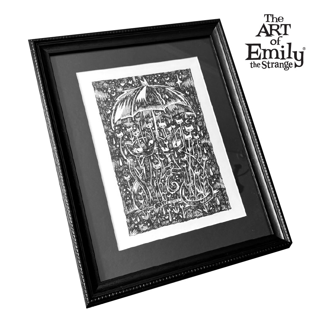 Nowhere To Hide 7x10 Emily the Strange Original Ink Drawing