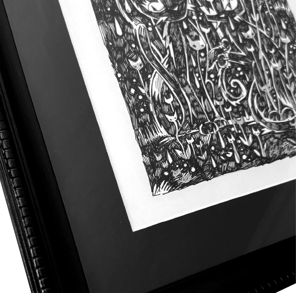 Nowhere To Hide 7x10 Emily the Strange Original Ink Drawing
