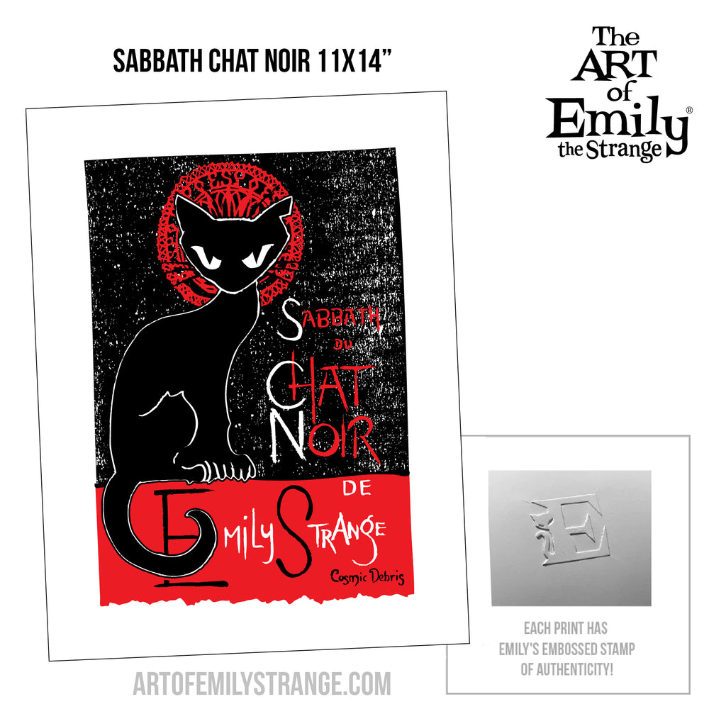 Sabbath Chat Noir Emily The Strange Art Print Framed or Unframed