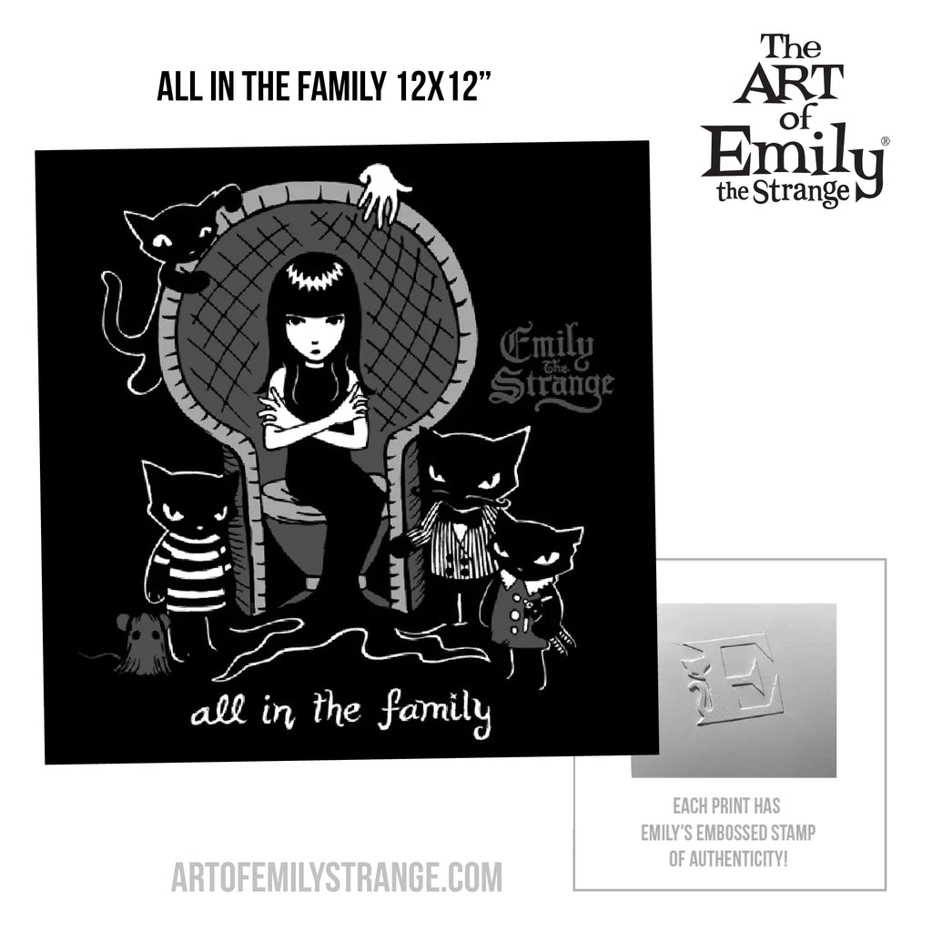 All In The Family Emily The Strange Art Print Framed or Unframed