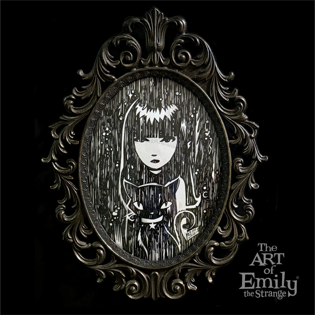 Best Friends Emily the Strange Original Ink Drawing