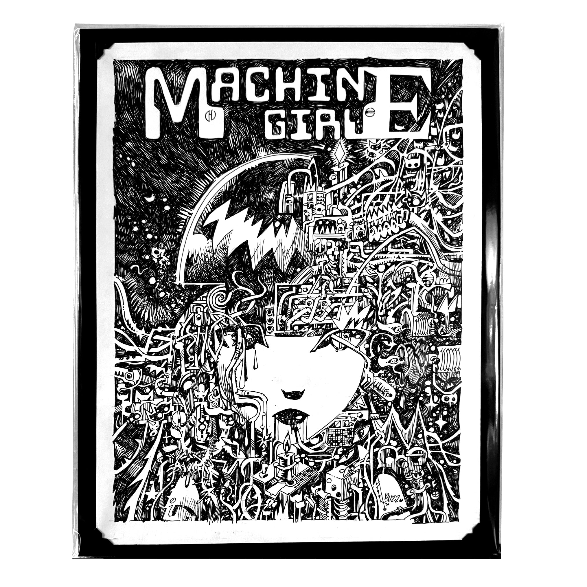 The Machine Girl Emily the Strange Original Ink Drawing