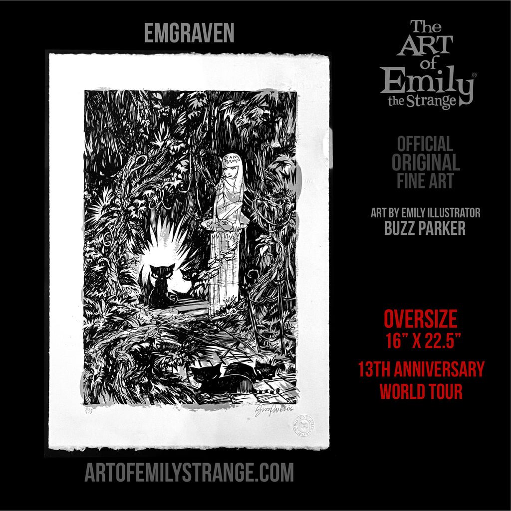 Emgraven 13th Anniversary Serigraph Emily the Strange RARE Art Print