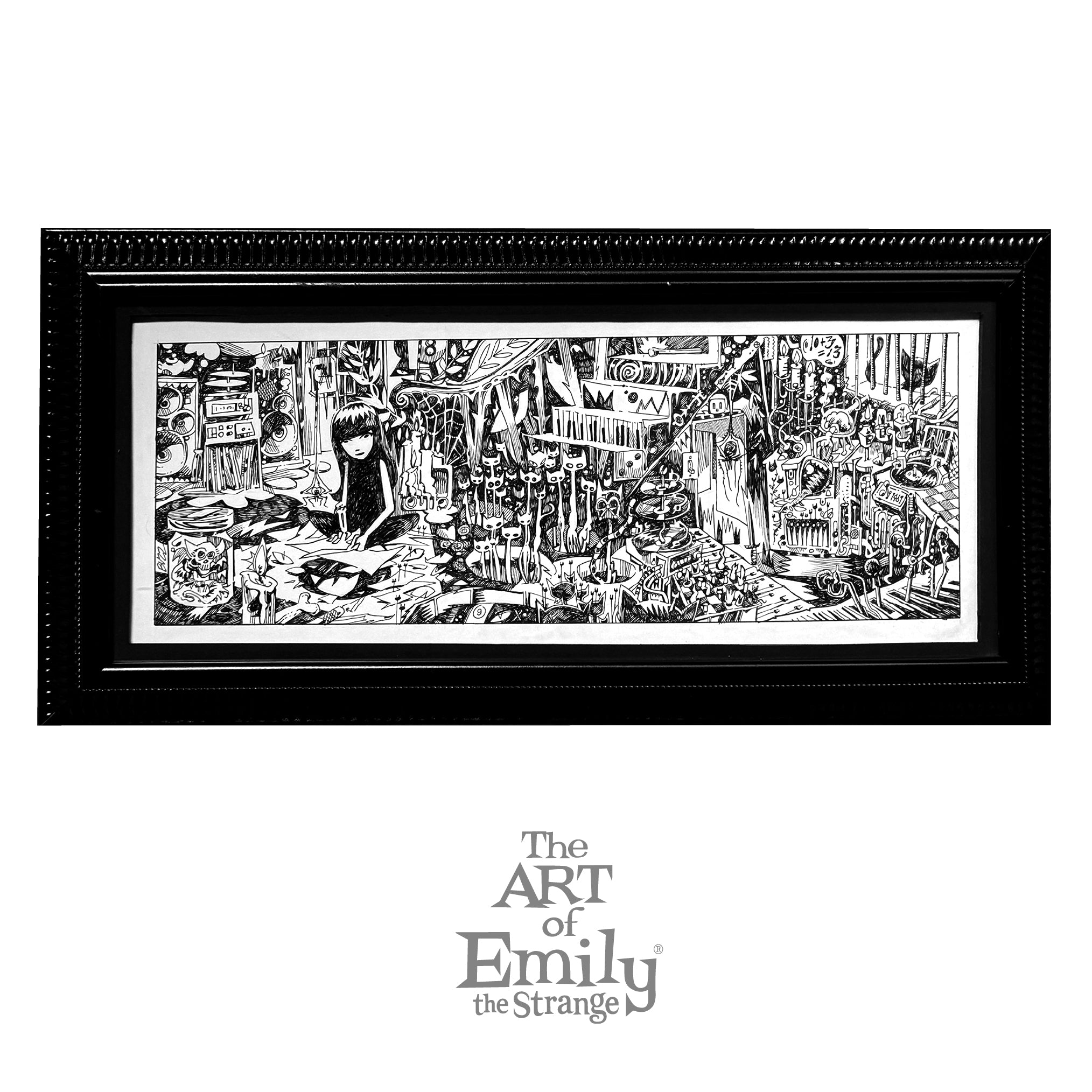 The Scavenger Hunt Emily the Strange Original Ink Drawing
