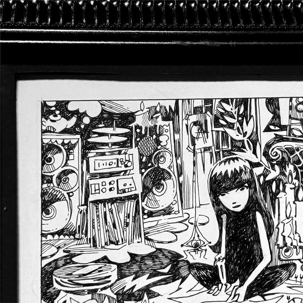 The Scavenger Hunt Emily the Strange Original Ink Drawing