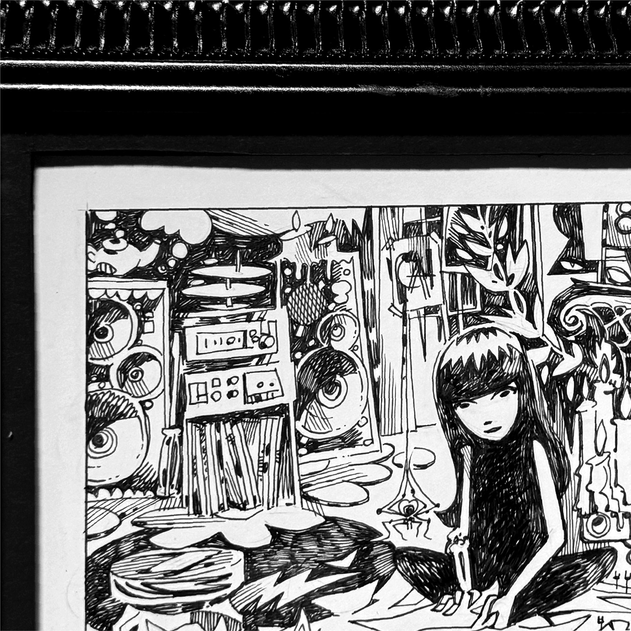 The Scavenger Hunt Emily the Strange Original Ink Drawing