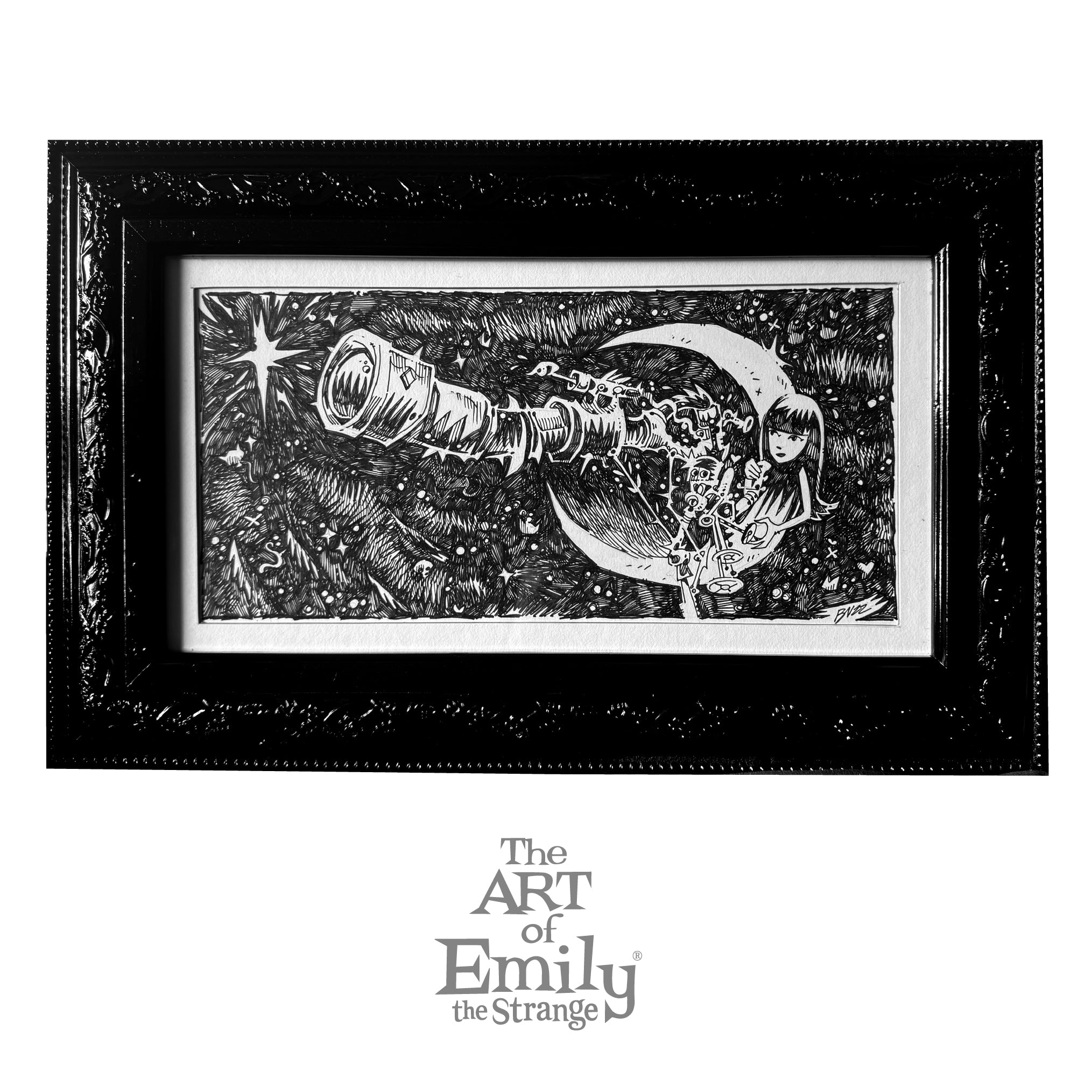 The Beyond Beyond Emily the Strange Original Ink Drawing