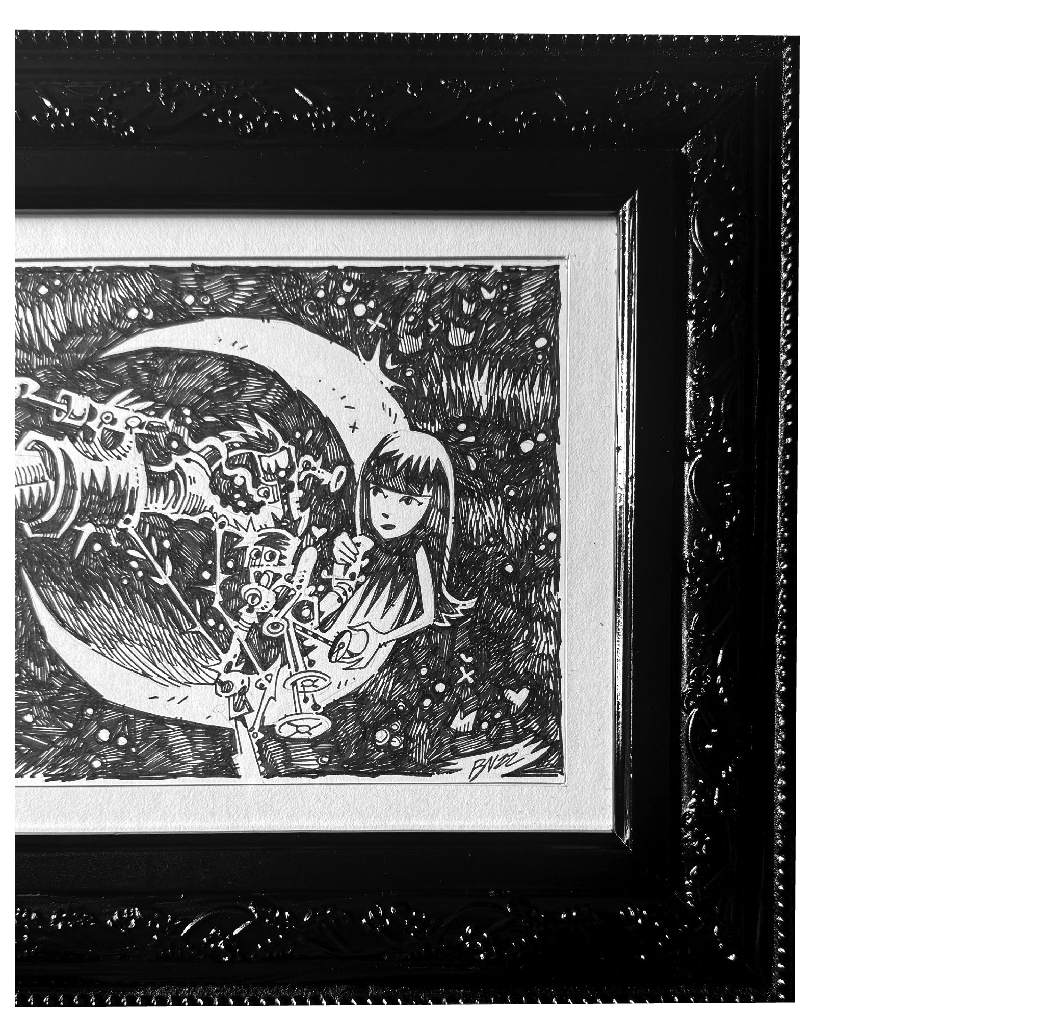 The Beyond Beyond Emily the Strange Original Ink Drawing