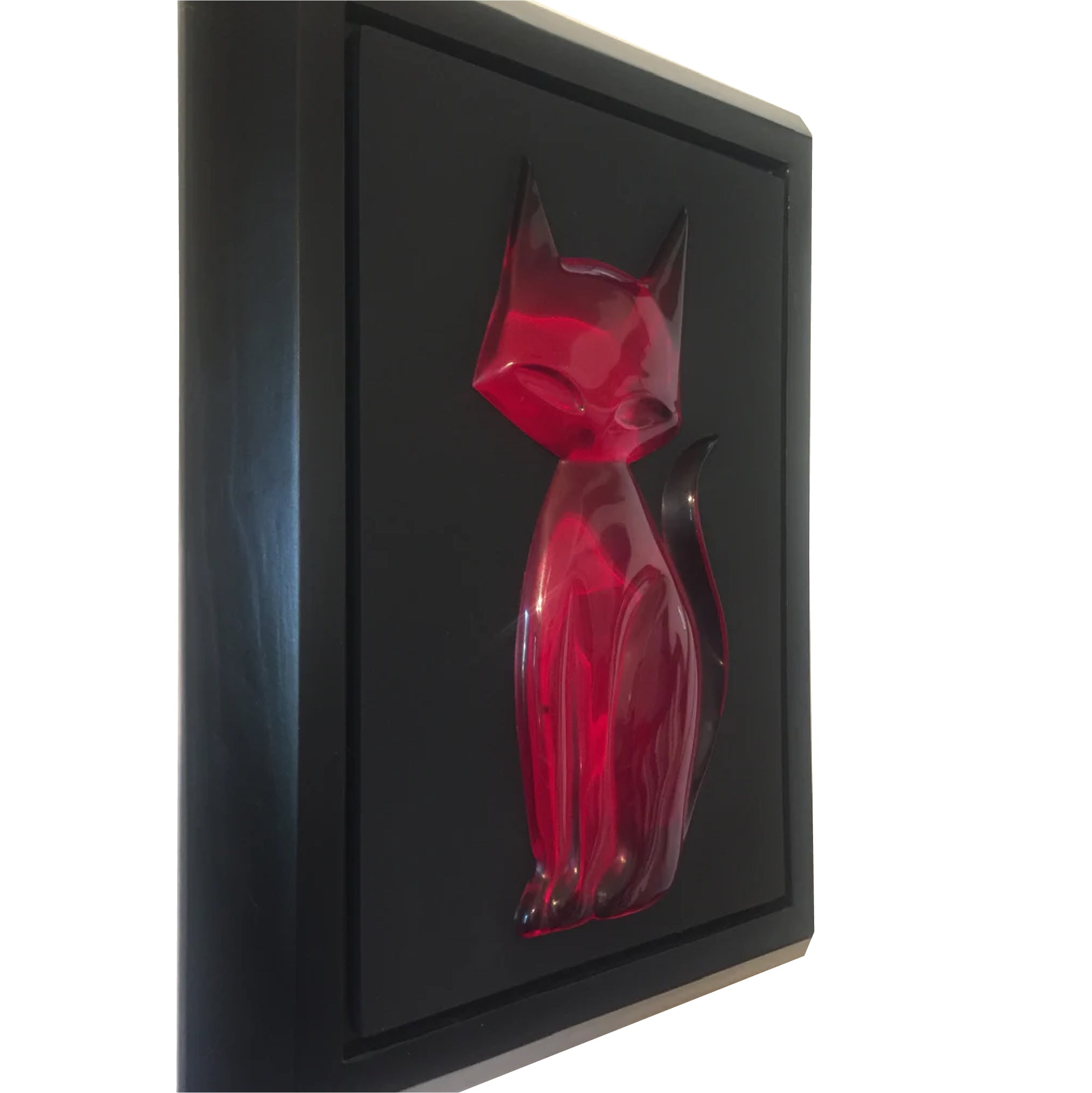 FLASH Ruby Red Wall-Hanging Original Art KITTY GEM